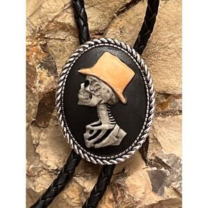 Skull Skeleton Steampunk Top Hat Cameo Pendant Lariat Bolo Tie Gothic MEN WOMEN